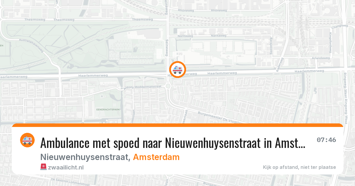 Ambulance met spoed naar Nieuwenhuysenstraat in Amsterdam — 24 jun 2026