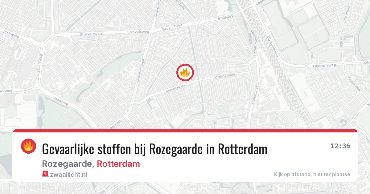 Gevaarlijke stoffen bij Rozegaarde in Rotterdam — 31 jul 2026