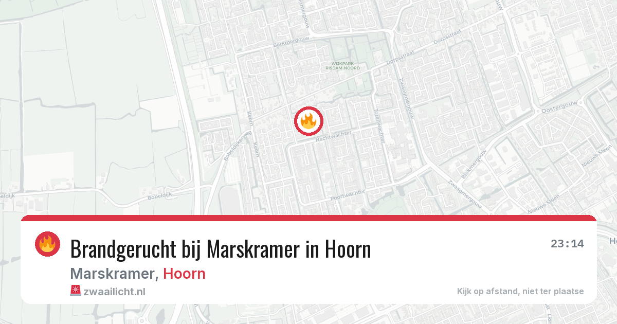 Brandgerucht bij Marskramer in Hoorn — 31 jul 2026