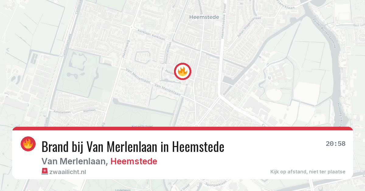 Brand bij Van Merlenlaan in Heemstede — 17 mrt 2026