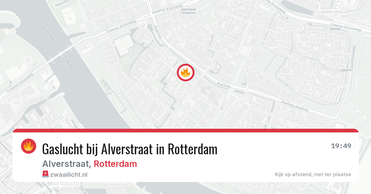Gaslucht bij Alverstraat in Rotterdam — 26 jun 2026