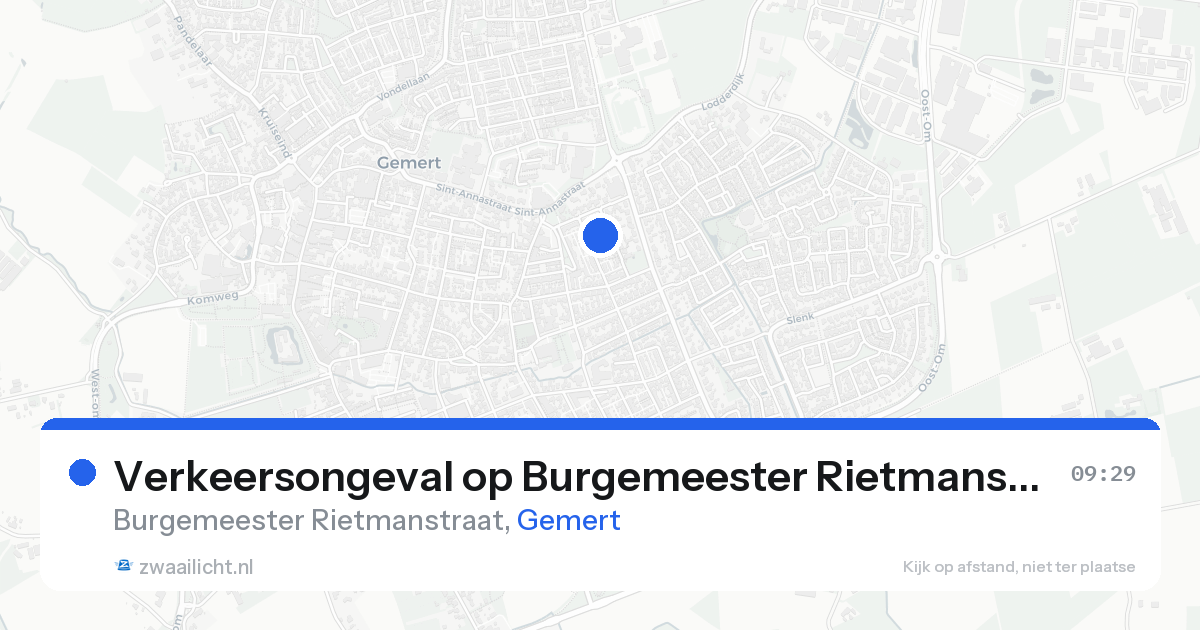 Verkeersongeval op Burgemeester Rietmanstraat in Gemert — 22 aug 2026