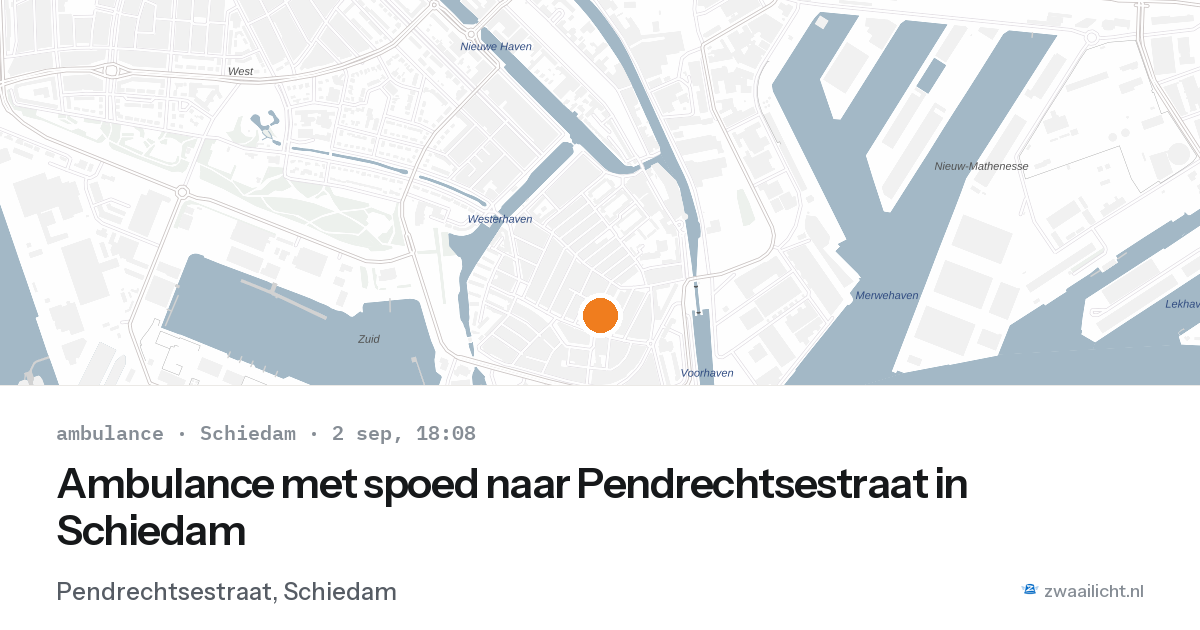 Ambulance met spoed naar Pendrechtsestraat in Schiedam — 2 sep 2026