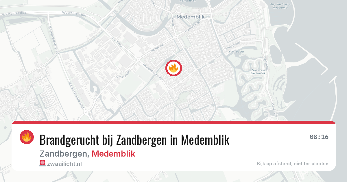Brandgerucht bij Zandbergen in Medemblik — 3 jun 2026