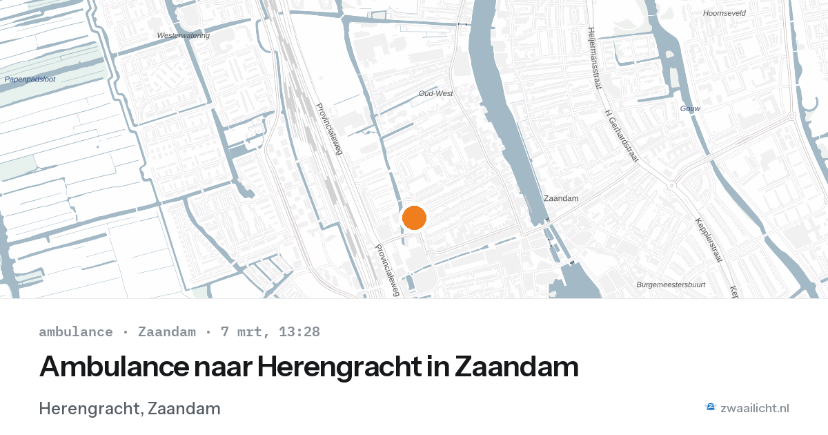 Ambulance naar Herengracht in Zaandam — 7 mrt 2026
