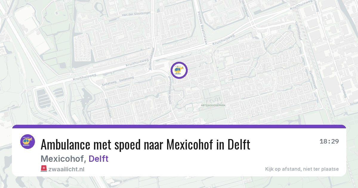 Ambulance met spoed naar Mexicohof in Delft — 21 mrt 2026