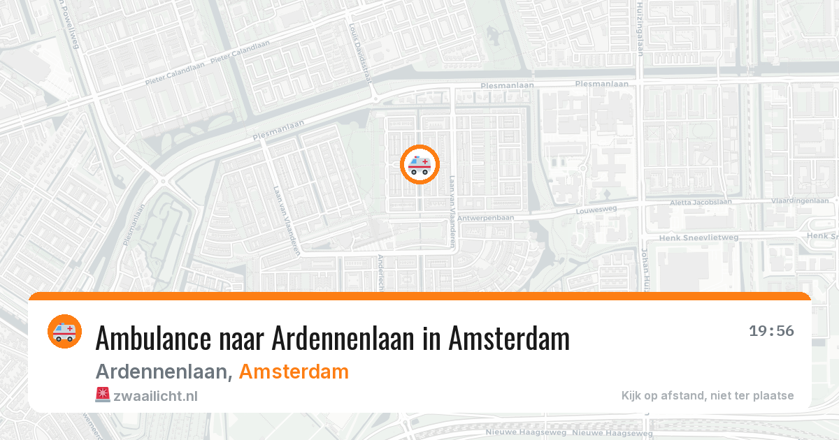 Ambulance naar Ardennenlaan in Amsterdam — 9 aug 2026