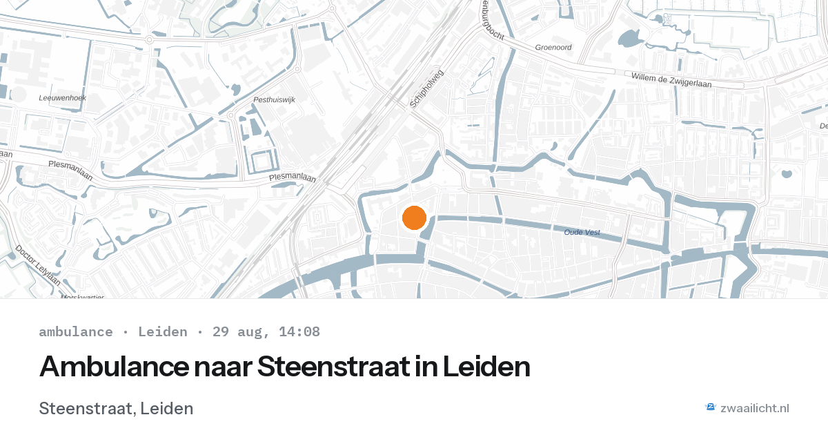 Ambulance naar Steenstraat in Leiden — 29 aug 2026