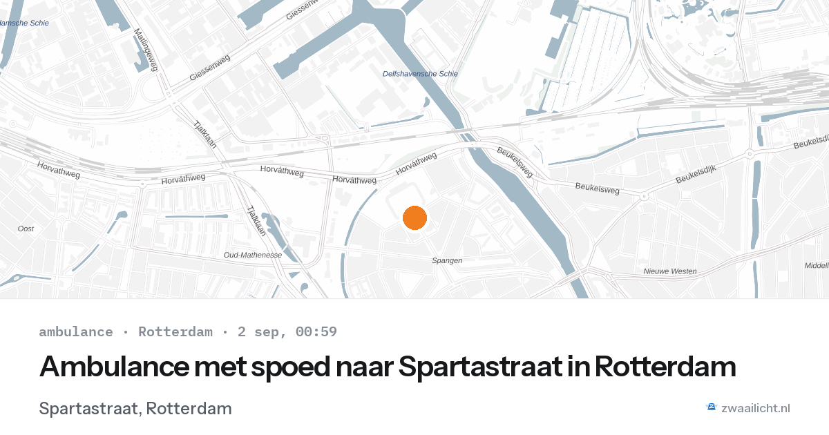 Ambulance met spoed naar Spartastraat in Rotterdam — 1 sep 2026