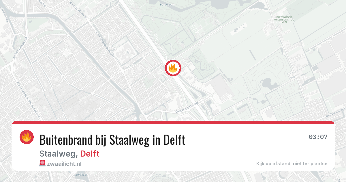 Buitenbrand bij Staalweg in Delft — 23 mei 2026