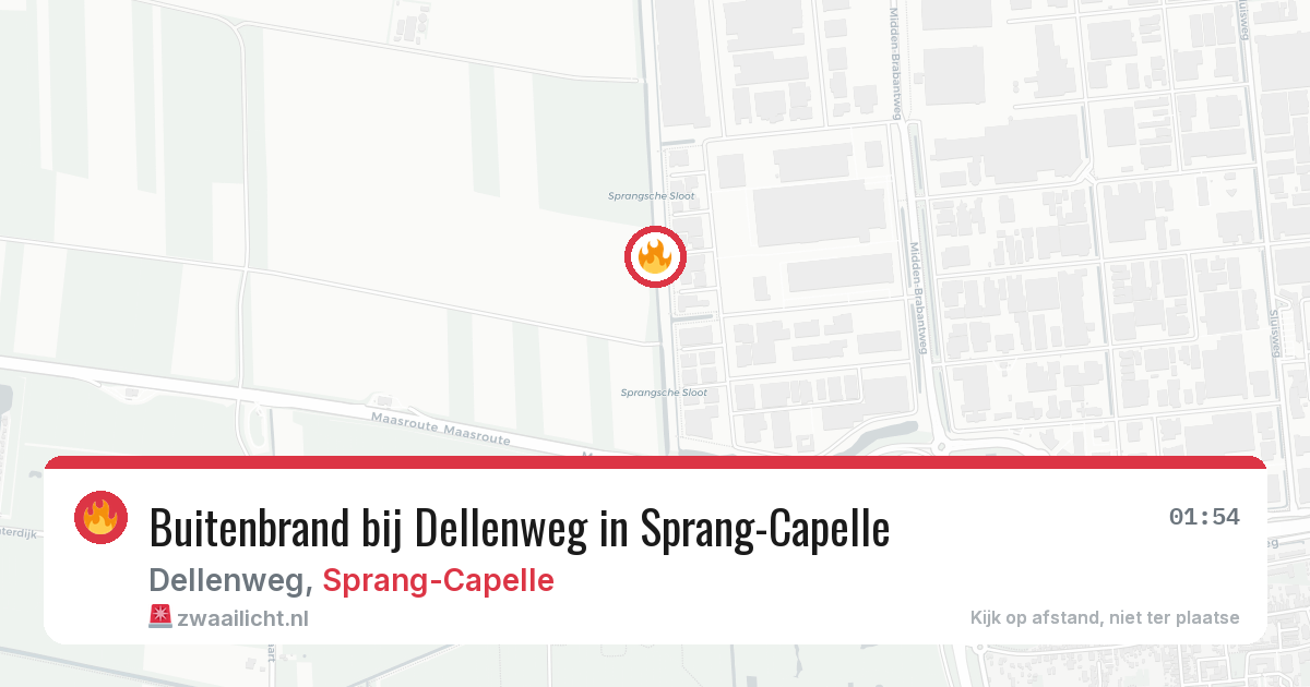 Buitenbrand bij Dellenweg in Sprang-Capelle — 30 mei 2026