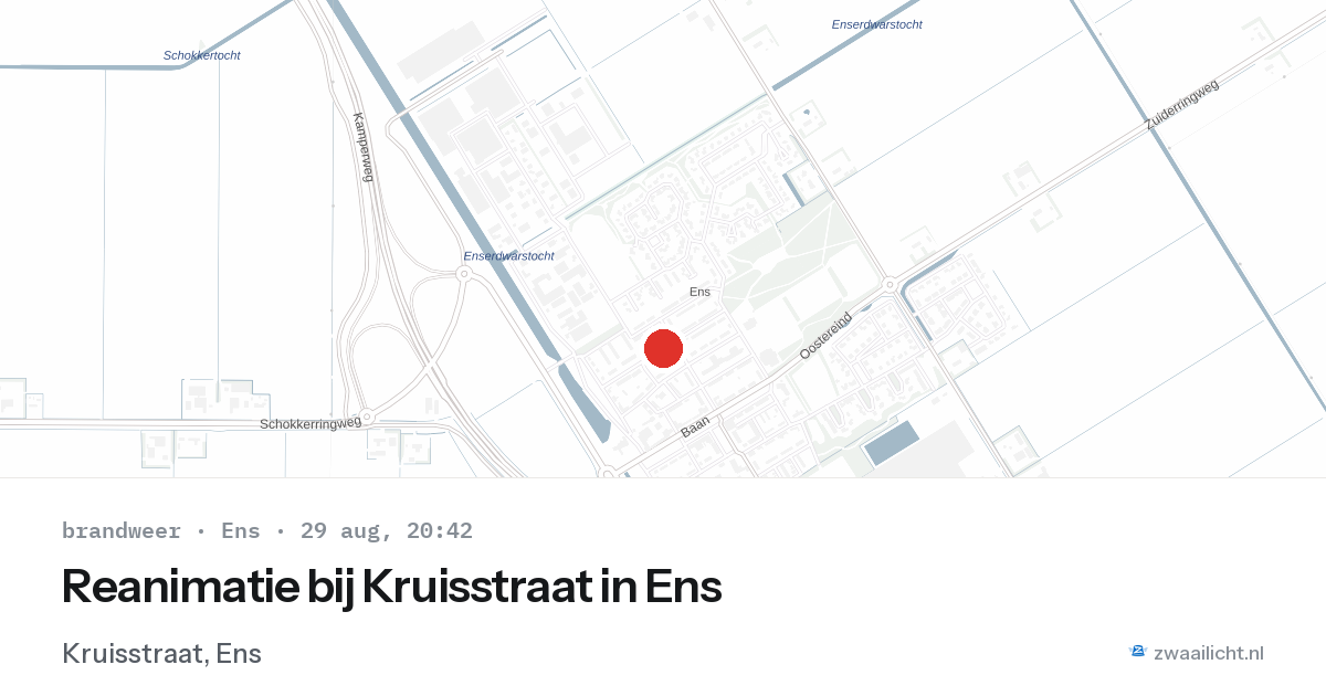 Reanimatie bij Kruisstraat in Ens — 29 aug 2026