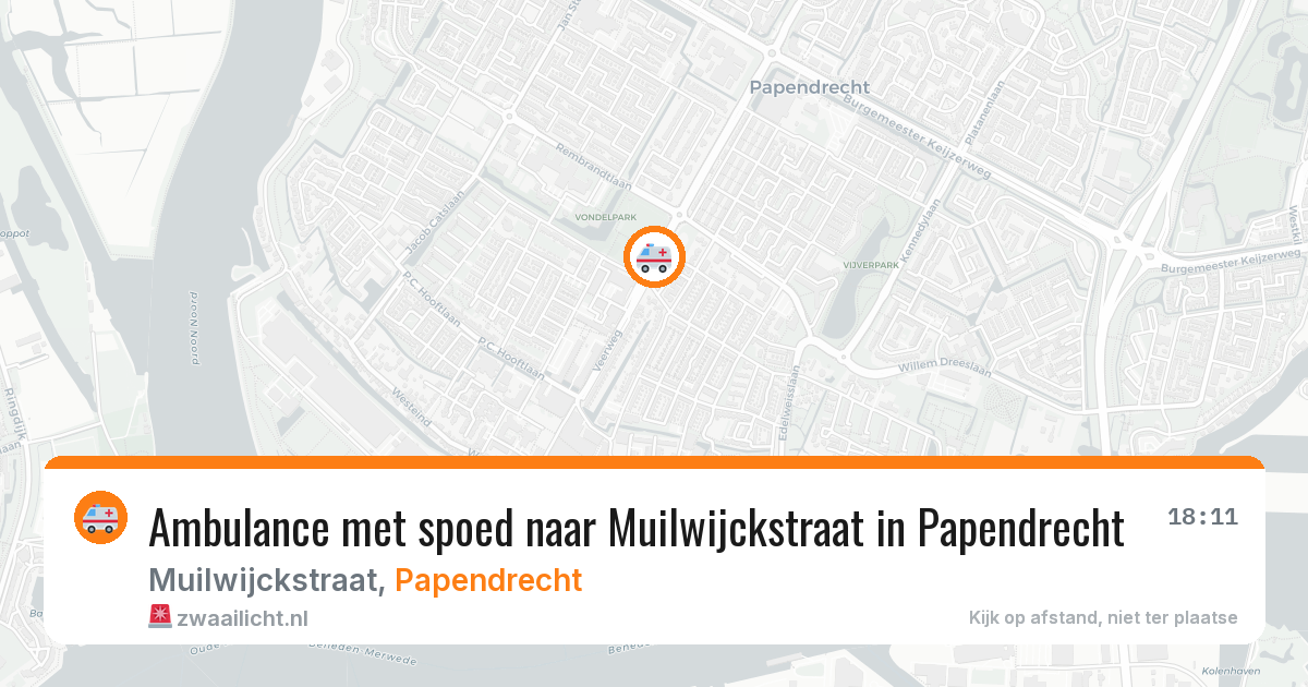 Ambulance met spoed naar Muilwijckstraat in Papendrecht — 27 jan 2026