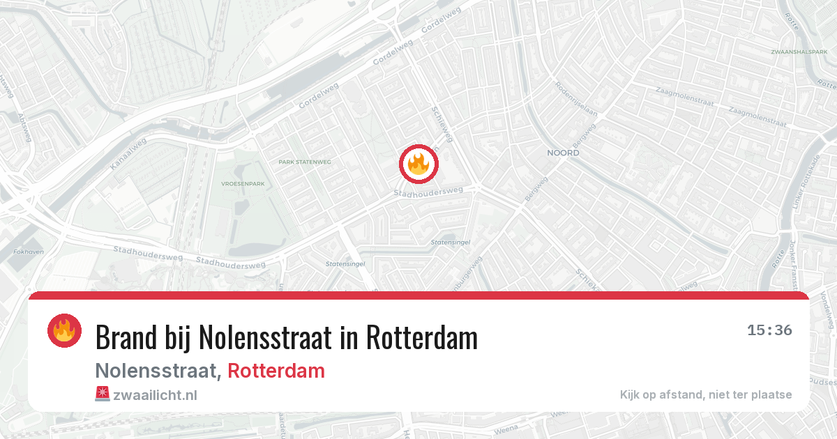Brand bij Nolensstraat in Rotterdam — 21 jun 2026
