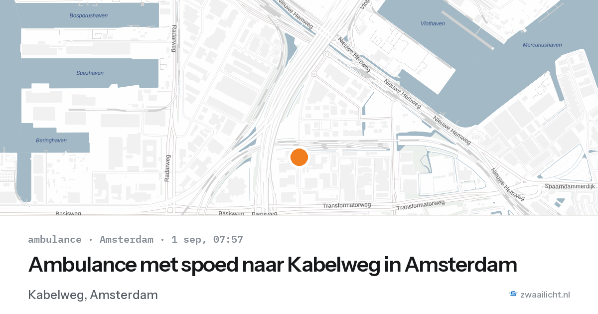 Ambulance met spoed naar Kabelweg in Amsterdam — 1 sep 2026