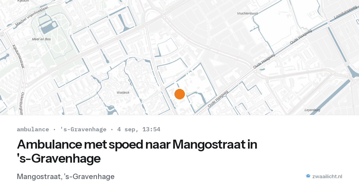 Ambulance met spoed naar Mangostraat in 's-Gravenhage — 4 sep 2026