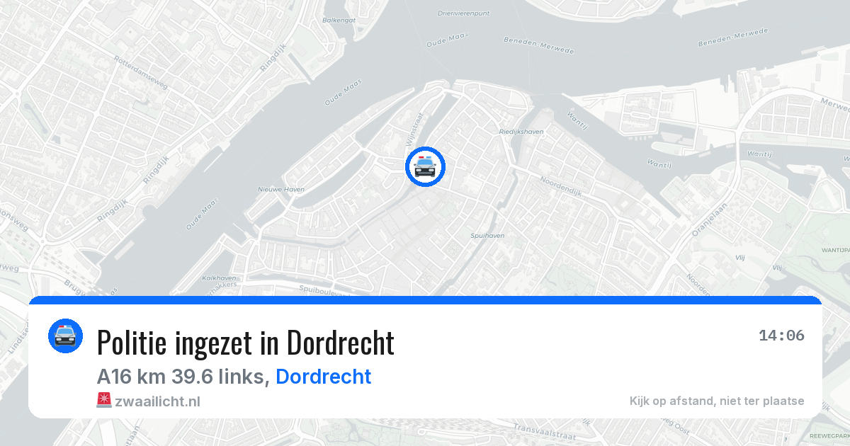 Politie ingezet in Dordrecht — 16 jun 2026 | 🚨 Zwaailicht.nl