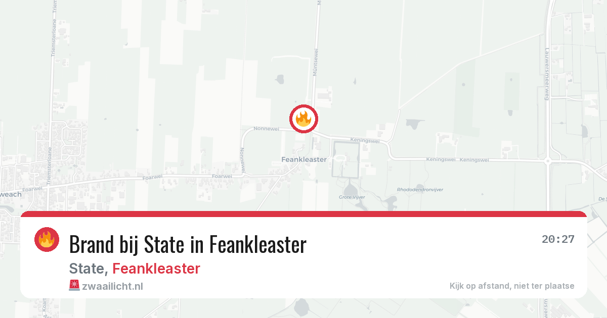 Brand bij State in Feankleaster — 10 mei 2026