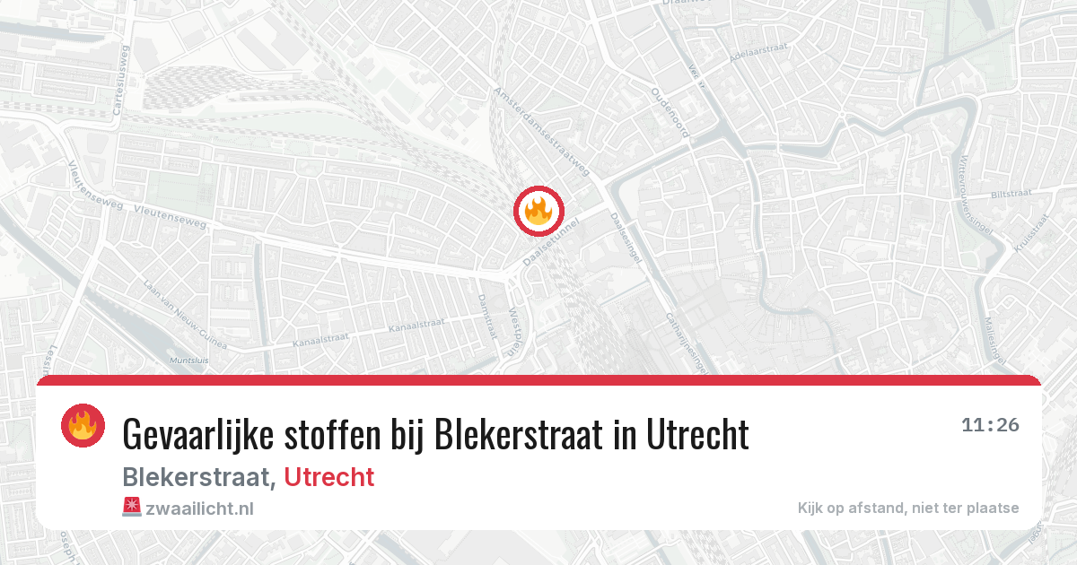 Gevaarlijke stoffen bij Blekerstraat in Utrecht — 6 jul 2026