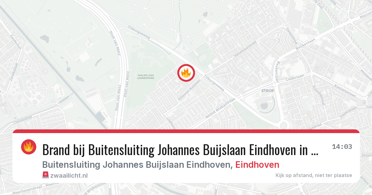 Brand bij Buitensluiting Johannes Buijslaan Eindhoven in Eindhoven — 26 jun 2026