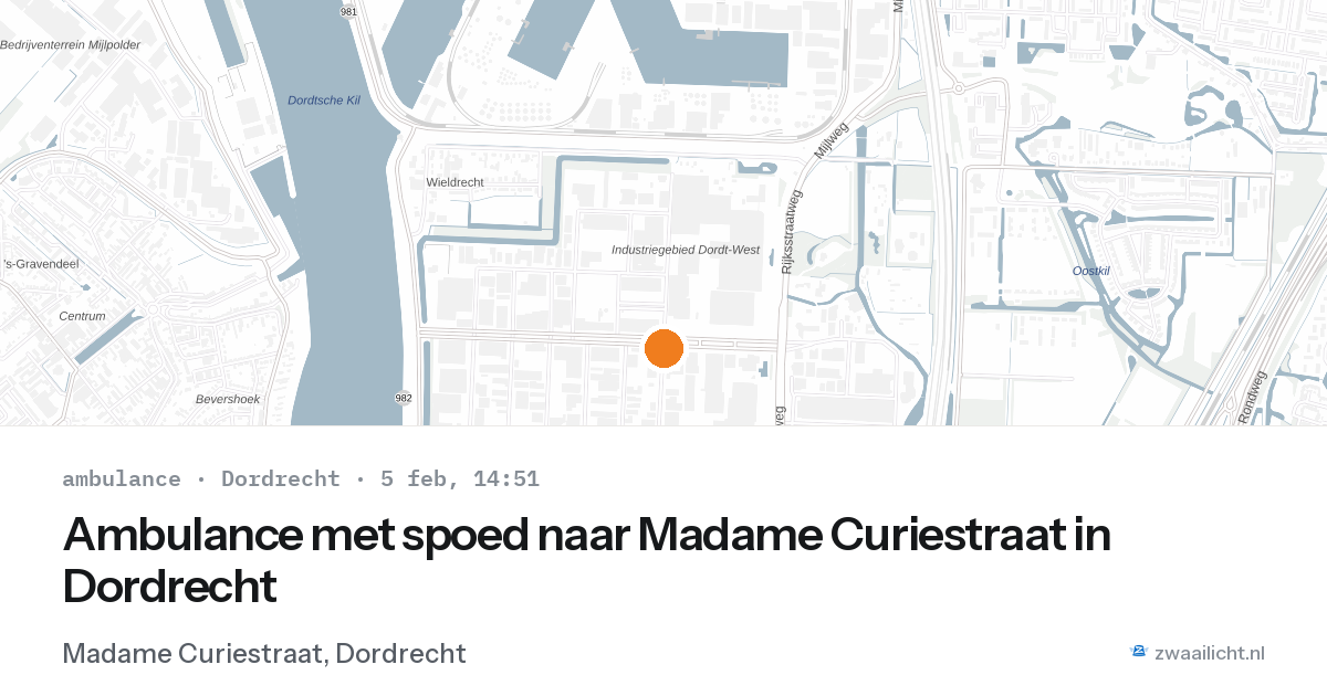 Ambulance met spoed naar Madame Curiestraat in Dordrecht — 5 feb 2026