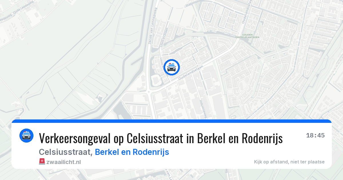 Verkeersongeval op Celsiusstraat in Berkel en Rodenrijs — 25 mrt 2026
