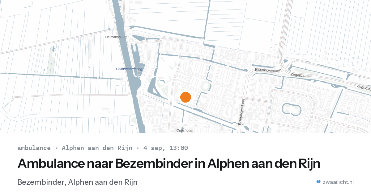 Ambulance naar Bezembinder in Alphen aan den Rijn — 4 sep 2026
