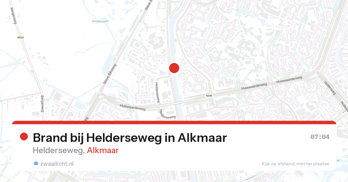 Brand bij Helderseweg in Alkmaar — 27 aug 2026