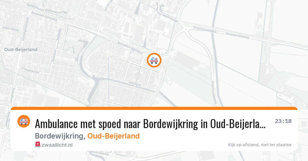 Ambulance met spoed naar Bordewijkring in Oud-Beijerland — 5 aug 2026