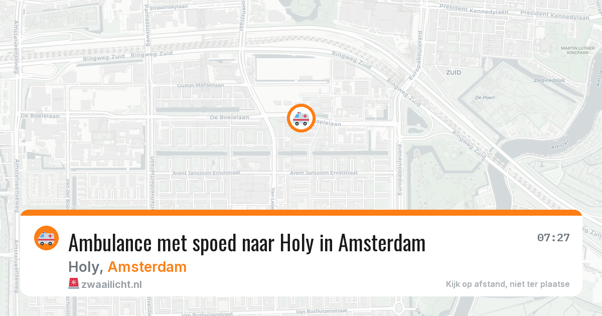 Ambulance met spoed naar Holy in Amsterdam — 27 jul 2026
