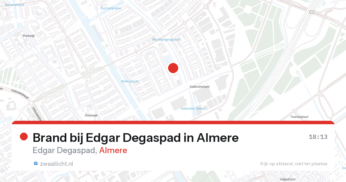 Brand bij Edgar Degaspad in Almere — 21 jun 2026