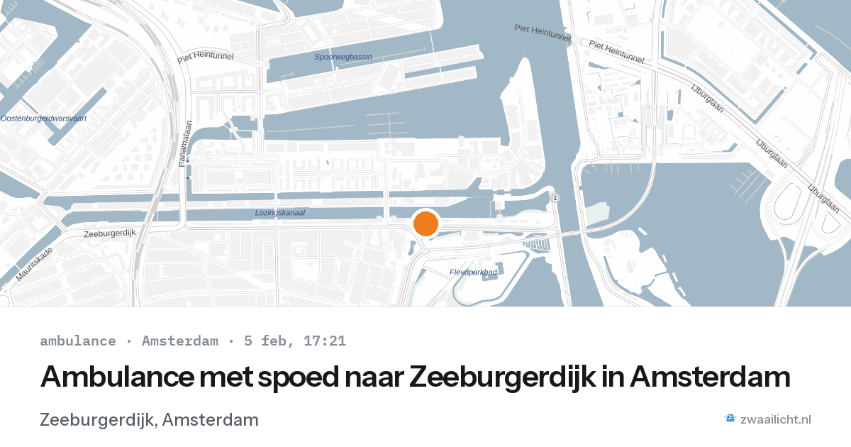 Ambulance met spoed naar Zeeburgerdijk in Amsterdam — 5 feb 2026