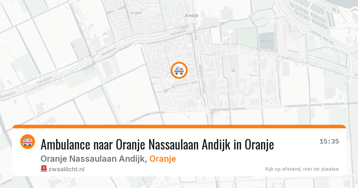 Ambulance naar Oranje Nassaulaan Andijk in Oranje — 26 mei 2026