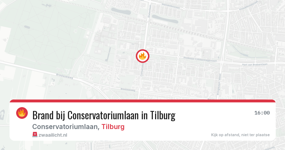 Brand bij Conservatoriumlaan in Tilburg — 4 jun 2026