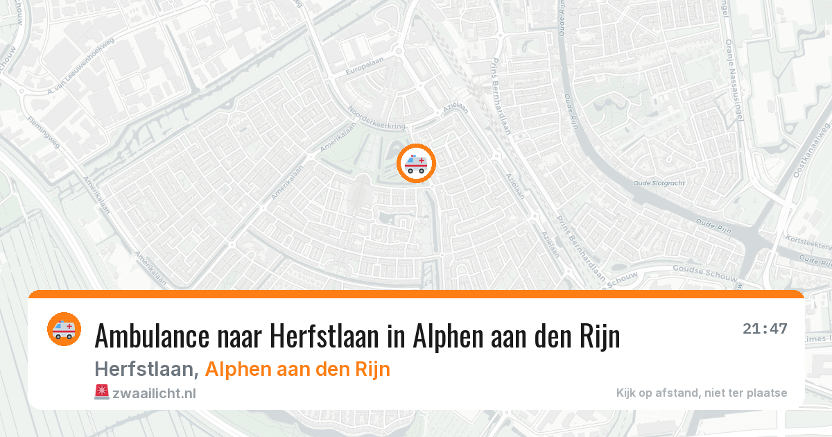 Ambulance naar Herfstlaan in Alphen aan den Rijn — 29 mrt 2026