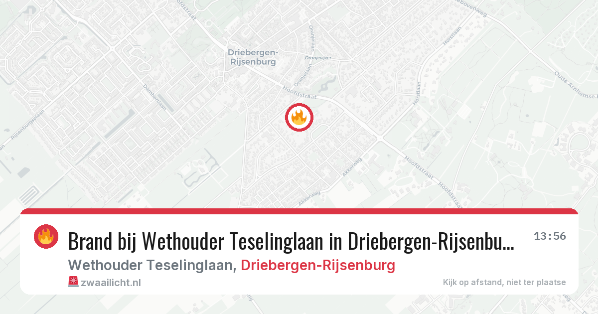 Brand bij Wethouder Teselinglaan in Driebergen-Rijsenburg — 29 jan 2026