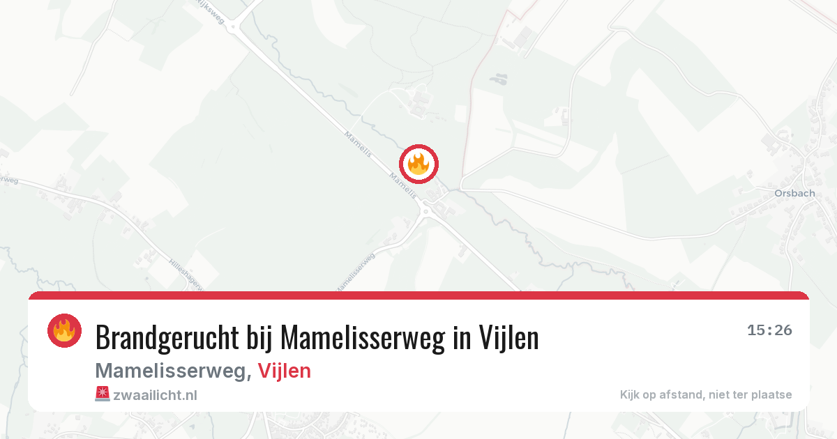 Brandgerucht bij Mamelisserweg in Vijlen — 17 feb 2026