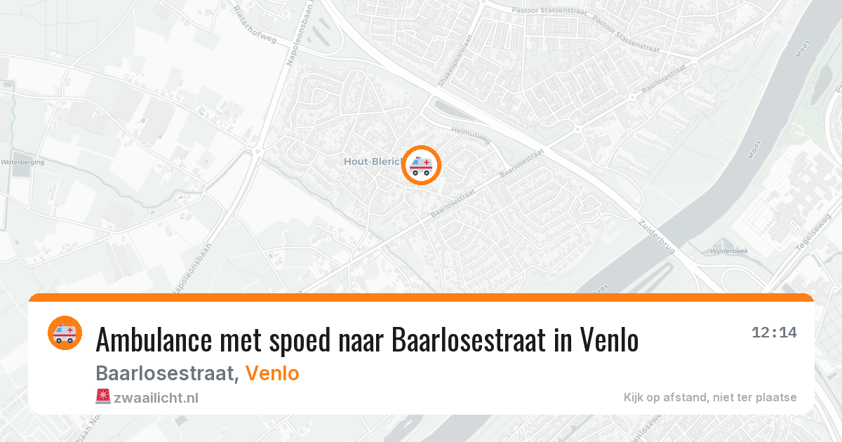 Ambulance met spoed naar Baarlosestraat in Venlo — 12 jun 2026