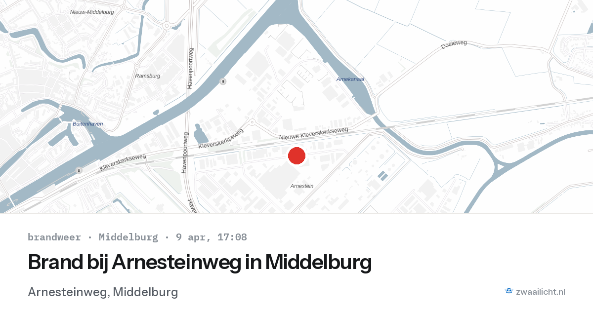 Brand bij Arnesteinweg in Middelburg — 9 apr 2026