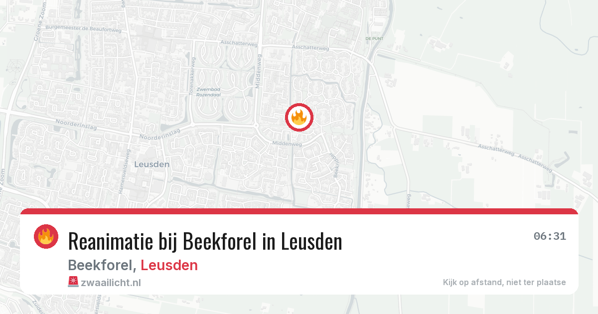 Reanimatie bij Beekforel in Leusden — 30 apr 2026
