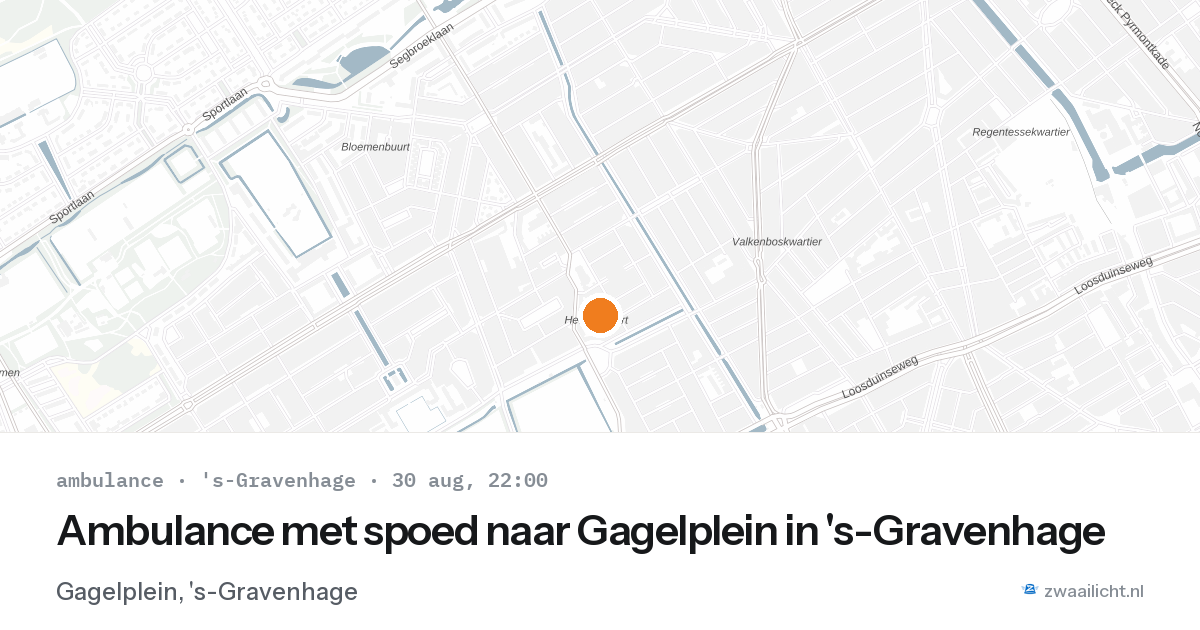 Ambulance met spoed naar Gagelplein in 's-Gravenhage — 30 aug 2026