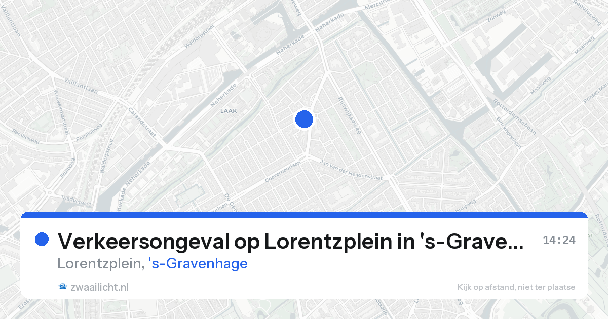 Verkeersongeval op Lorentzplein in 's-Gravenhage — 16 aug 2026