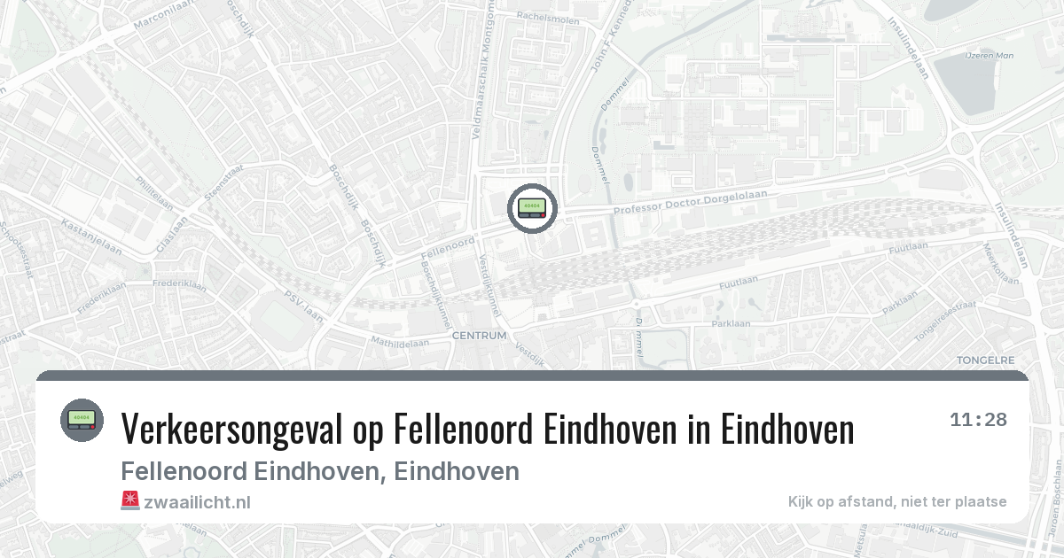 Verkeersongeval op Fellenoord Eindhoven in Eindhoven — 25 feb 2026