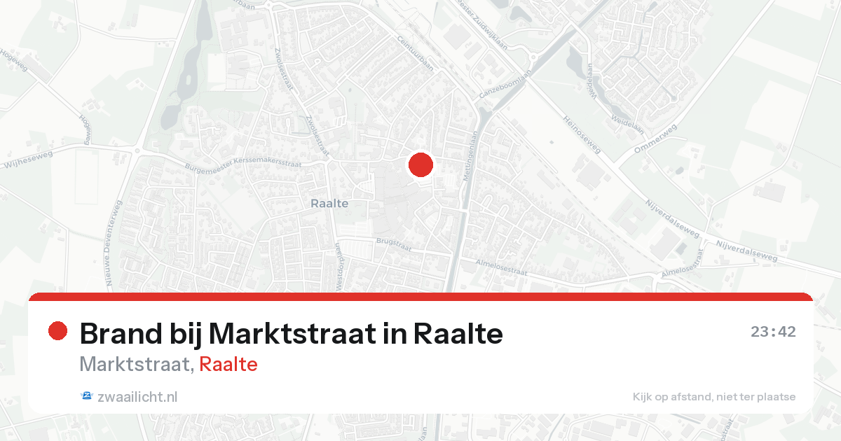 Brand bij Marktstraat in Raalte — 15 aug 2026