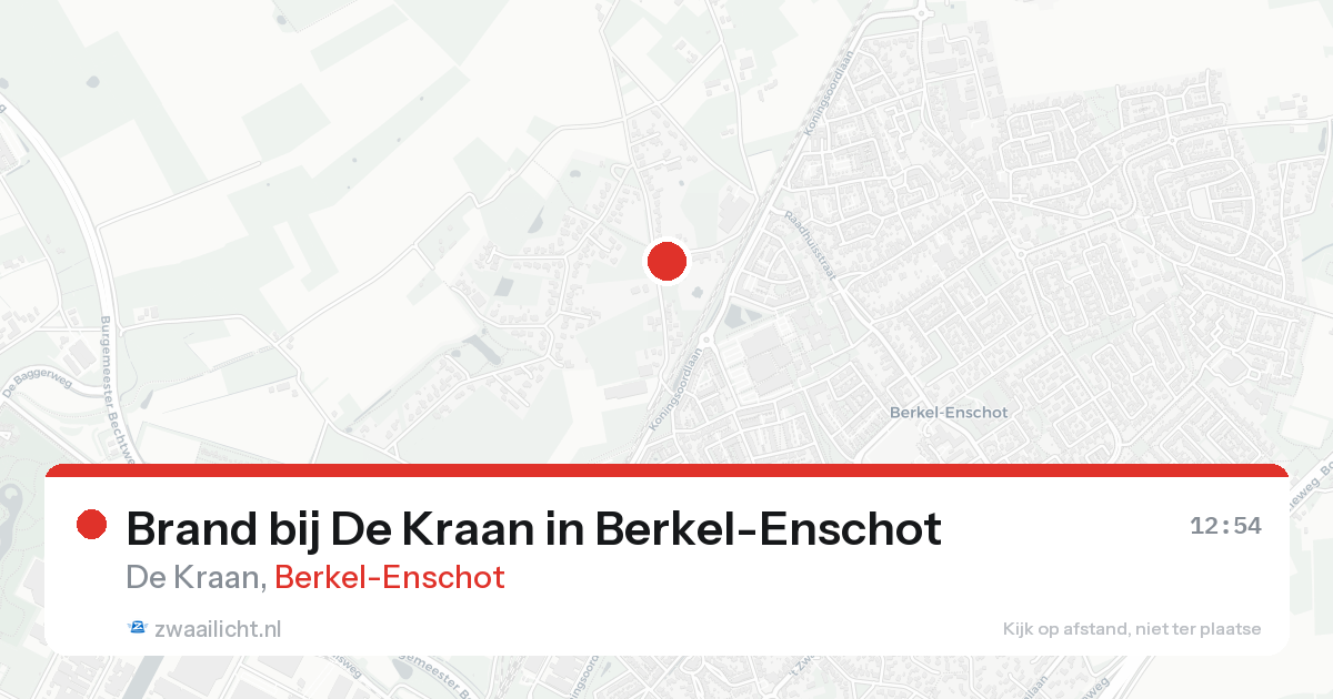 Brand bij De Kraan in Berkel-Enschot — 15 aug 2026