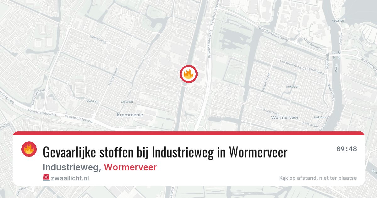 Gevaarlijke stoffen bij Industrieweg in Wormerveer — 19 mei 2026