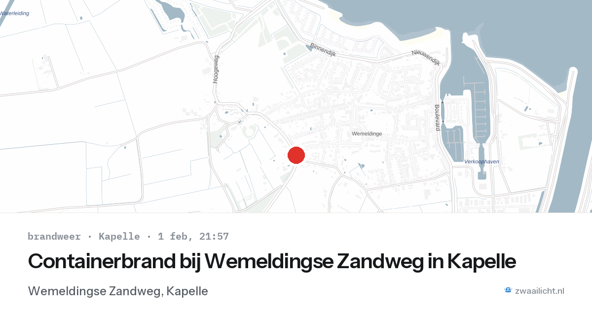 Containerbrand bij Wemeldingse Zandweg in Kapelle — 1 feb 2026