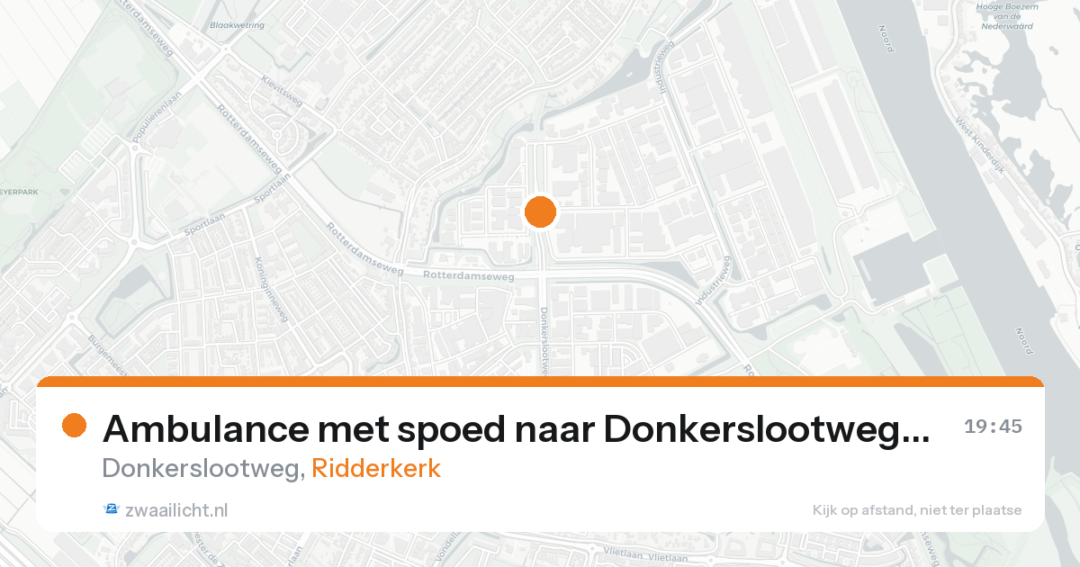 Ambulance met spoed naar Donkerslootweg in Ridderkerk — 7 mrt 2026