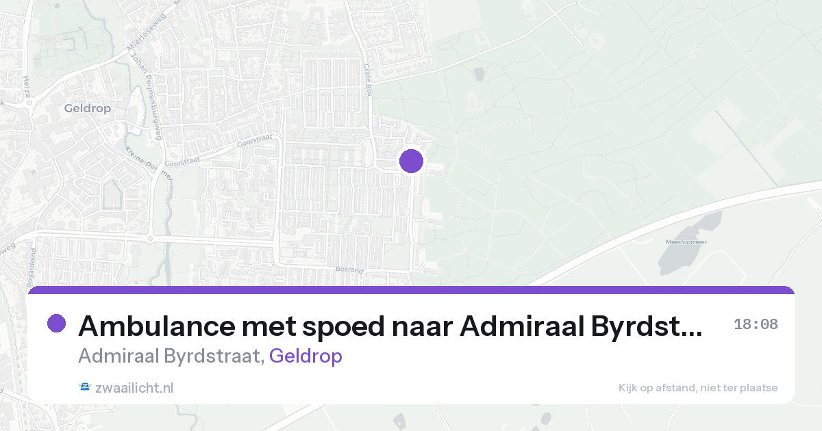 Ambulance met spoed naar Admiraal Byrdstraat in Geldrop — 17 aug 2026