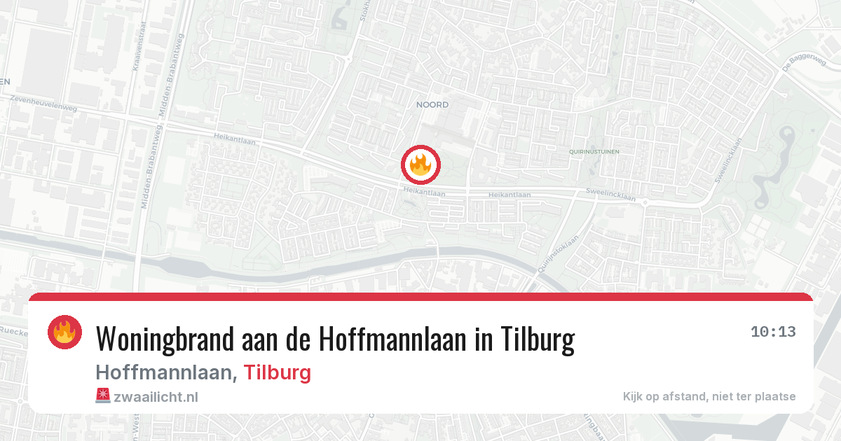 Woningbrand aan de Hoffmannlaan in Tilburg — 13 aug 2026